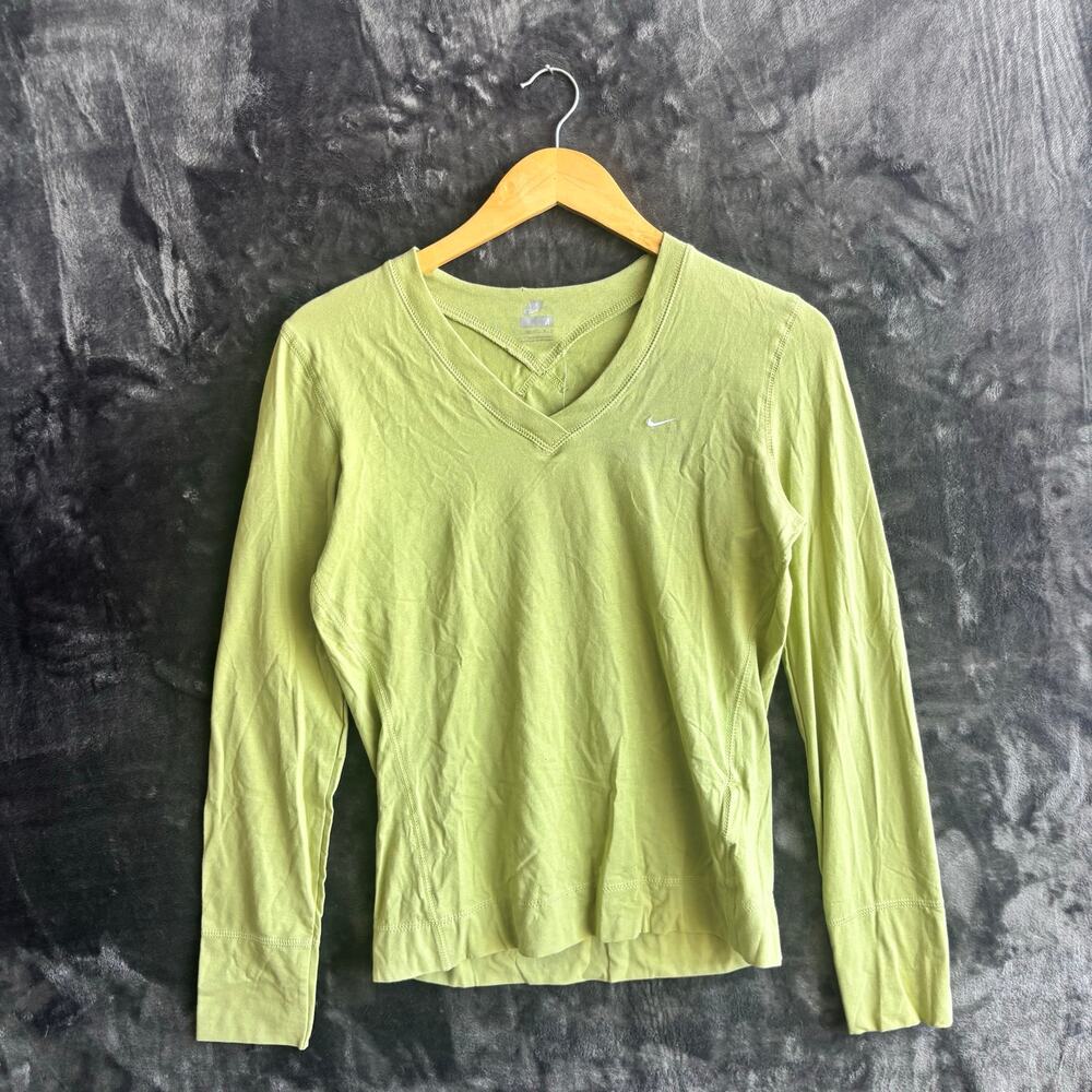 Nike V Neck Long Sleeve Yellow Color Neck Size M BRAND NEW